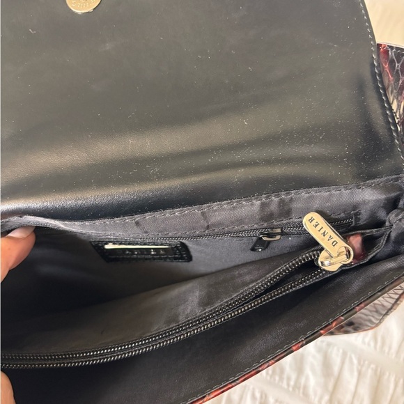 Danier Leather Red Snake Print Shoulder Bag - Picture 8 of 11